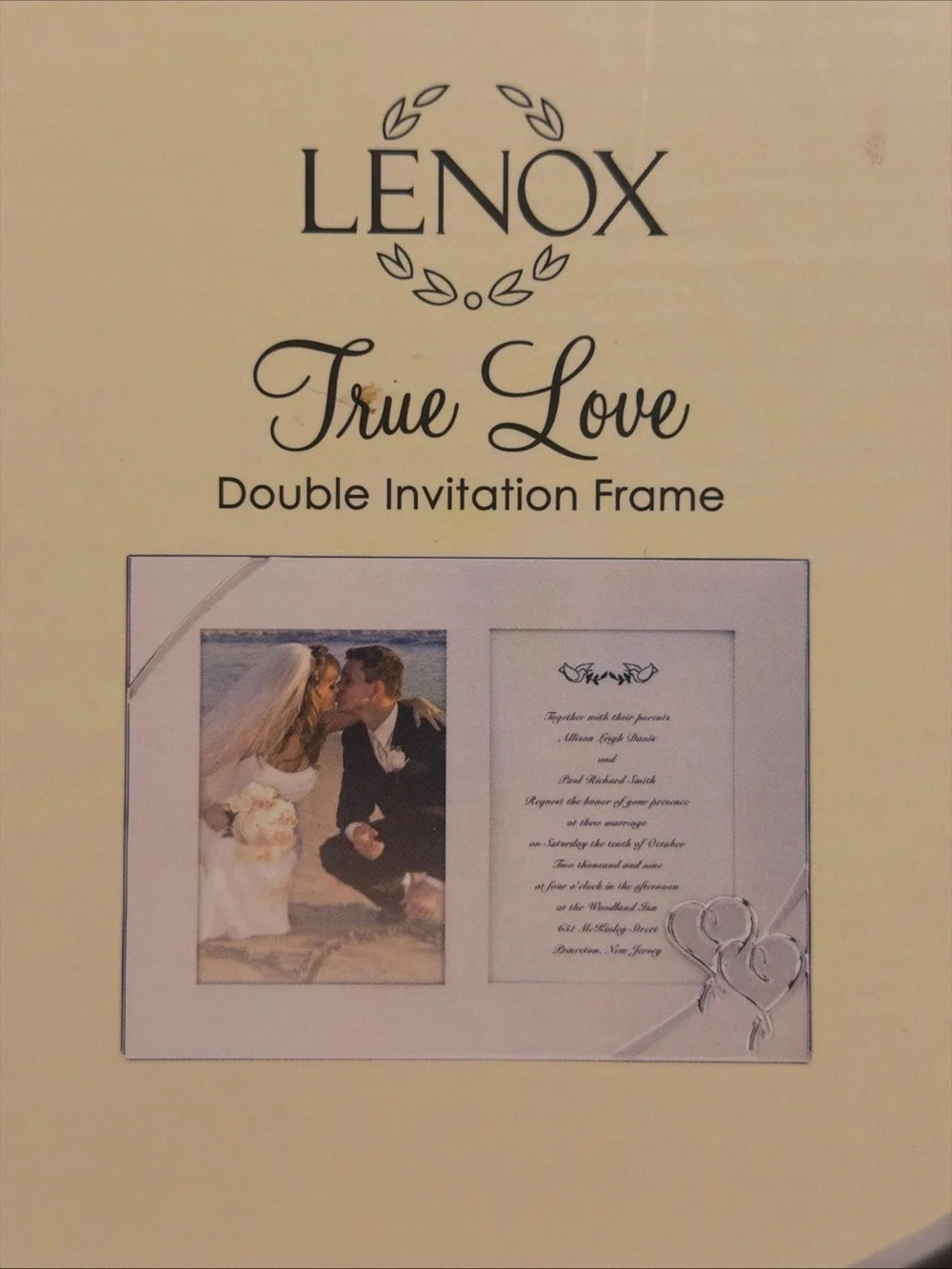 Lenox True Love Double Invitation Frame -  Silver